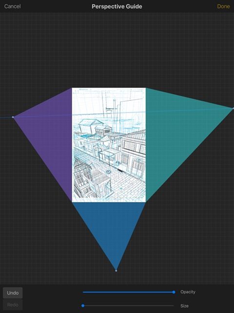 Perspective guide setup in Procreate