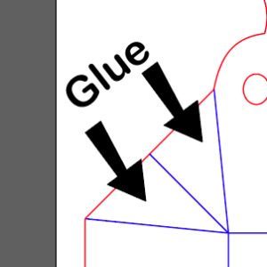 explanation on where to glue
