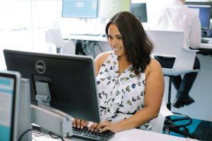 Latina Woman on Computer